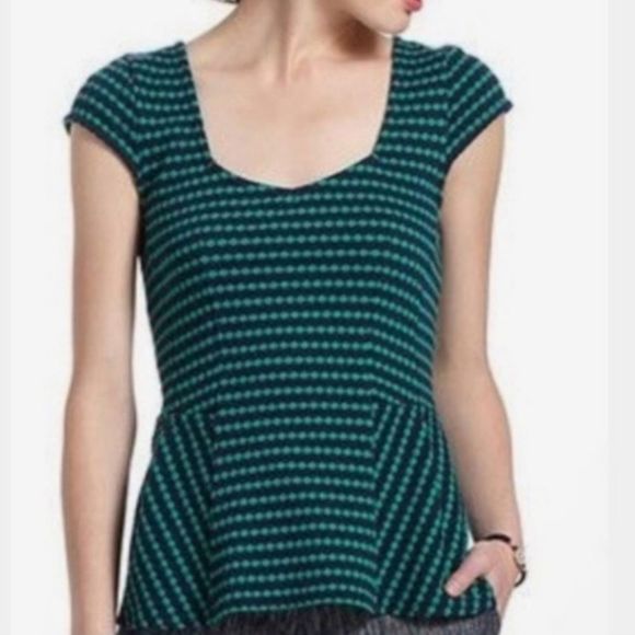 Anthropologie Tops Anthropologie Postage Stamp Peplum Top Poshmark